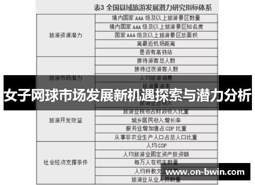 女子网球市场发展新机遇探索与潜力分析